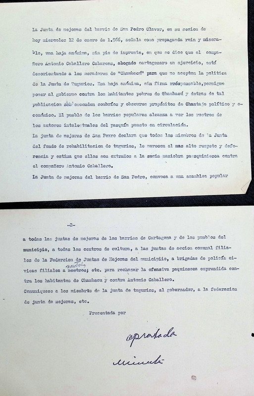 Junta de mejoras del barrio San Pedro Claver