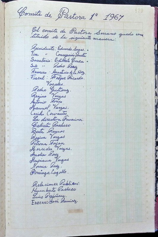 Comité de pastora 1° 1967