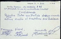 Señorita tesorera por la resolucion N° # 01